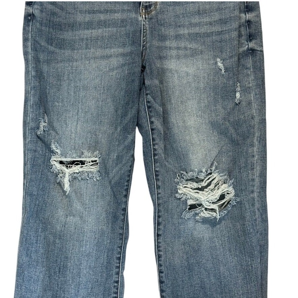 Judy Blue Distressed Wide Leg Jeans Medium‎ Wash Raw Hem JB82256LT-CO Size 11/30 - Picture 2 of 8